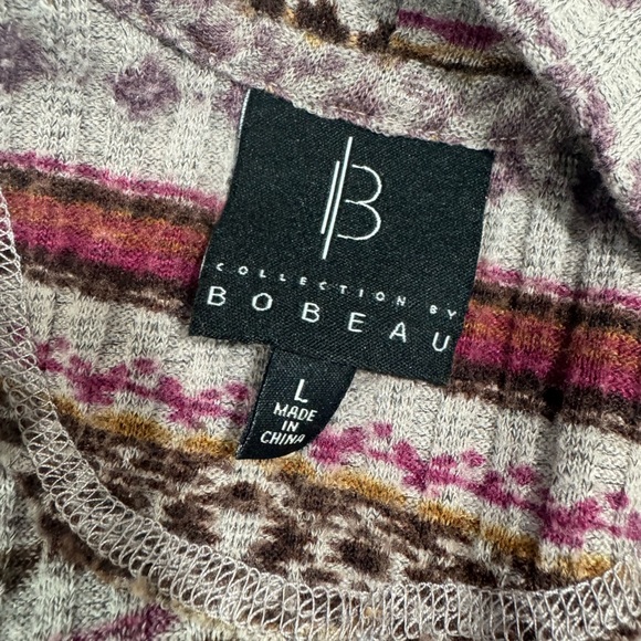 Bobeau Open Front Cardigan Sweater Women Size L Red Tribal Boho Dolman Sleeve - Picture 3 of 7